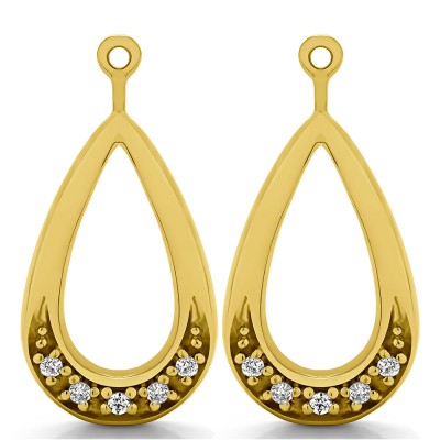 0.1 Carat Round Pave Chandelier Earring Jacket in Yellow Gold