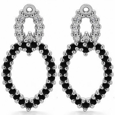 1.02 Carat Black and White Double Infinity Chandelier Earring Jacket