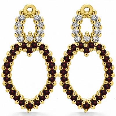 1.02 Carat Ruby and Diamond Double Infinity Chandelier Earring Jacket in Yellow Gold