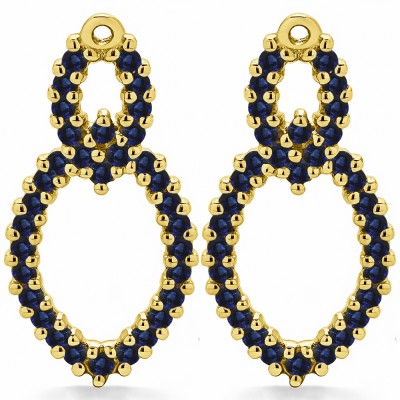 1.02 Carat Sapphire Double Infinity Chandelier Earring Jacket in Yellow Gold