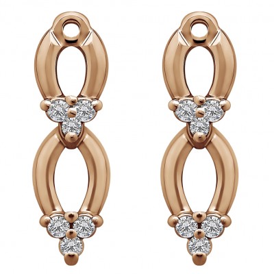 0.24 Carat Double Cluster Earring Jacket in Rose Gold