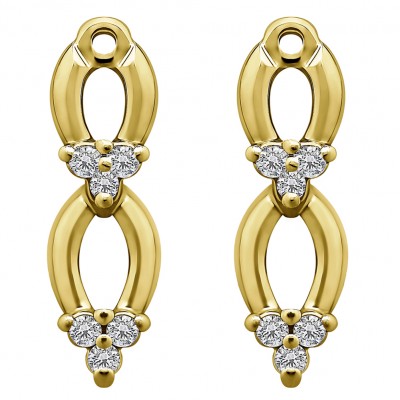0.24 Carat Double Cluster Earring Jacket in Yellow Gold