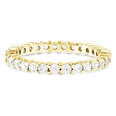 Stackable 1.9mm Double Shared Prong Eternity Ring