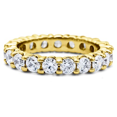 Stackable 3.1mm Double Shared Prong Eternity Ring
