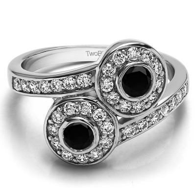 0.71 Carat Together 4Ever:  Bezel Set TwoStone Ring by TwoBirch