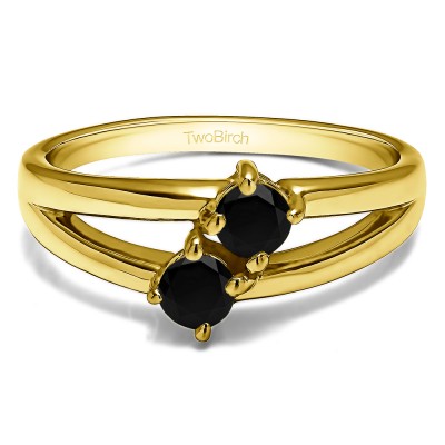 0.36 Carat Together 4Ever:  Open TwoStone Ring by TwoBirch