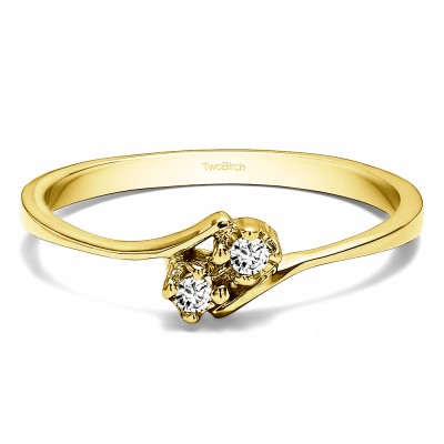 0.05 Carat Together 4Ever:  Dainty TwoStone Ring by TwoBirch