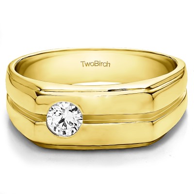 0.33 Ct. Solitaire Men's Wedding Ring in Yellow Gold