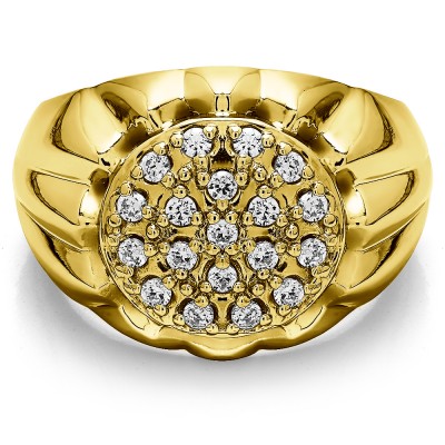 0.48 Ct. Men's Cluster Fashion Ring in Yellow Gold