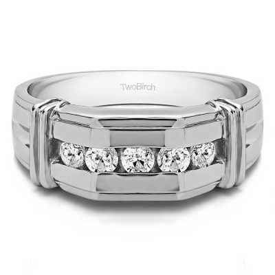 1 Ct. Channel Set Men's Ring With Bars