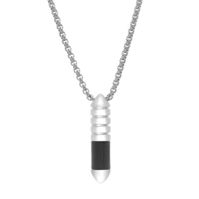 Fashion Stainless Steel Bullet Pendant Necklace for Men or  Women an Adjustable Chain
