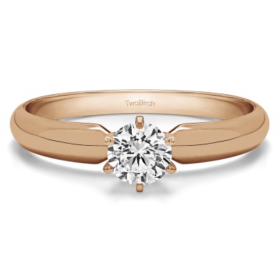 0.33 Carat Traditional Style Pinched Center Solitaire in Rose Gold