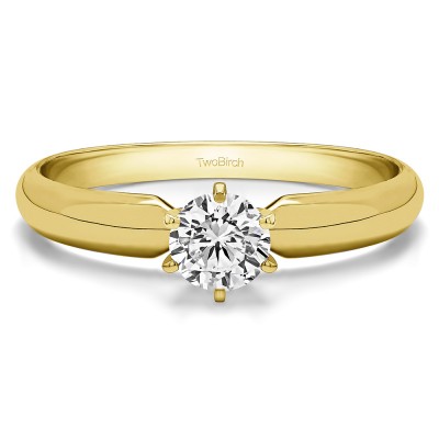 0.33 Carat Traditional Style Pinched Center Solitaire in Yellow Gold
