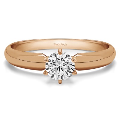 0.5 Carat Traditional Style Pinched Center Solitaire in Rose Gold