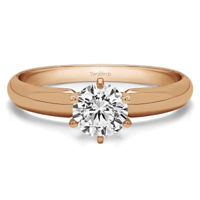 1 Carat Traditional Style Pinched Center Solitaire in Rose Gold
