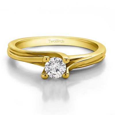 0.33 Carat Bypass Solitaire Engagement Ring in Yellow Gold