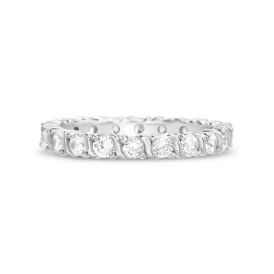 14K Gold Plated Sterling Silver Cubic Zirconia Stackable Ring Eternity Bands for Women