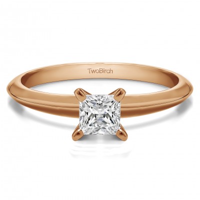 0.2 Carat Traditional Style Princess Solitaire in Rose Gold
