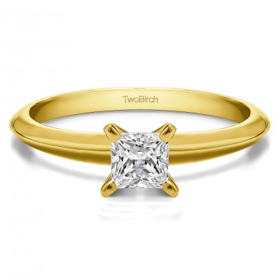0.2 Carat Traditional Style Princess Solitaire in Yellow Gold