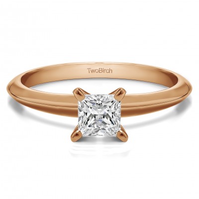 0.25 Carat Traditional Style Princess Solitaire in Rose Gold