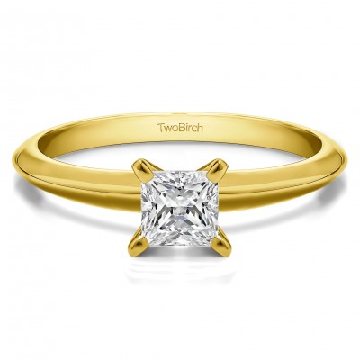 0.25 Carat Traditional Style Princess Solitaire in Yellow Gold