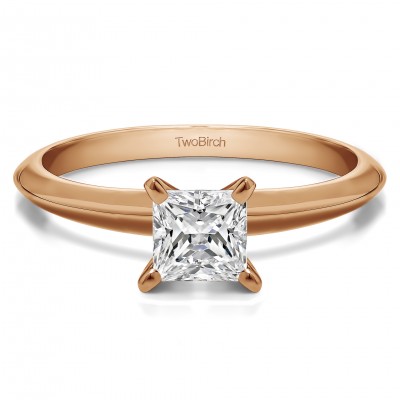 0.5 Carat Traditional Style Princess Solitaire in Rose Gold