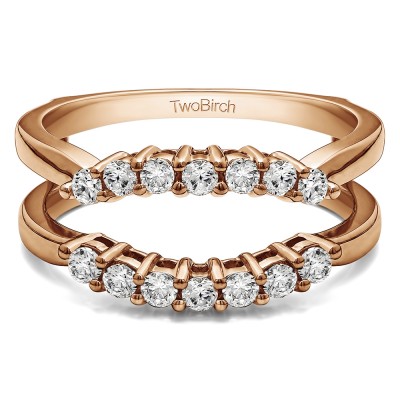 .50 Ct. Double Shared Prong Contour Ring Guard in Rose Gold