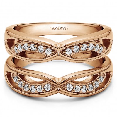 0.24 Ct. Criss Cross Anniversary Jacket Ring Guard  in Rose Gold