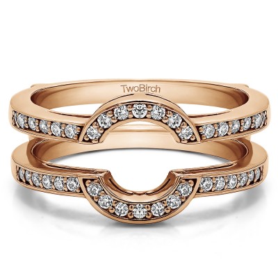 0.38 Ct. Round Halo Wedding Ring Guard in Rose Gold