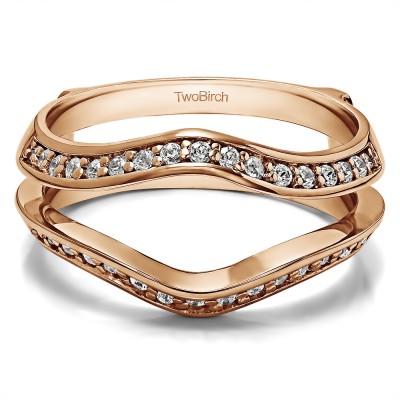 0.34 Ct. Open Knife Edge Wedding ring guard in Rose Gold