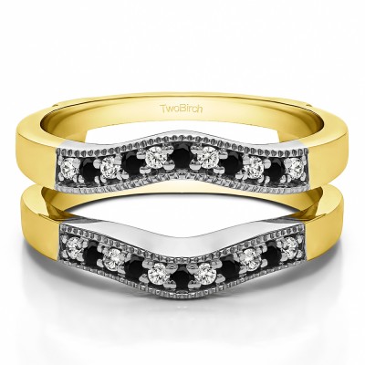 0.26 Ct. Contour Prong In Channel Wedding Ring Guard in Two Tone Gold