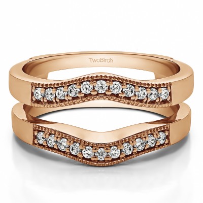 0.26 Ct. Contour Prong In Channel Wedding Ring Guard in Rose Gold