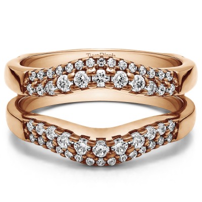 0.53 Ct. Double Row Contour Ring Guard in Rose Gold