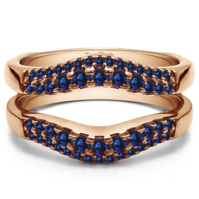 0.53 Ct. Sapphire Double Row Contour Ring Guard in Rose Gold