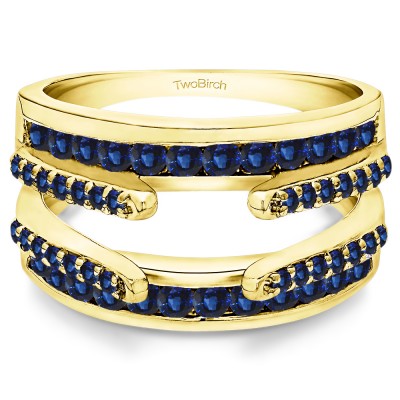 0.5 Ct. Sapphire Combination Cathedral and Classic Ring Guard in Yellow Gold
