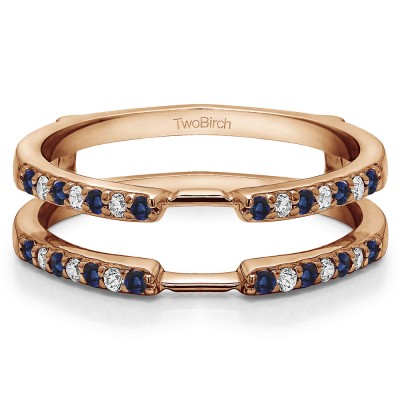 0.28 Ct. Sapphire and Diamond Delicate Shared Prong ring guard in Rose Gold