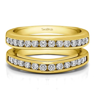 0.66 Ct. Channel Set Contour Wedding Ring in Yellow Gold