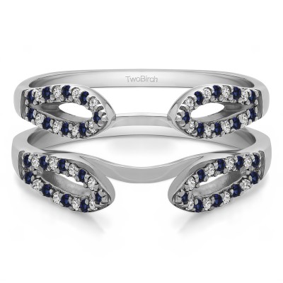 0.34 Ct. Sapphire and Diamond Cathedral Infinity Ring Guard Enhancer