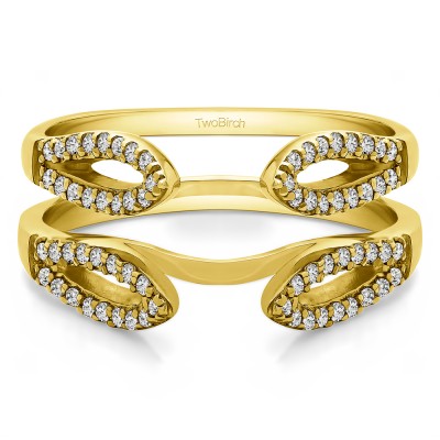 0.34 Ct. Cathedral Infinity Ring Guard Enhancer in Yellow Gold