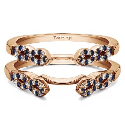 0.38 Ct. Sapphire and Diamond Infinity Ring Guard Enhancer in Rose Gold