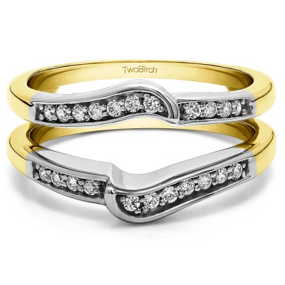 0.22 Ct. Channel Set Knott Designed Ring Guard Enhancer in Two Tone Gold