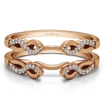 0.22 Ct. Cathedral Infinity Designed Wedding ring guard in Rose Gold