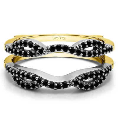 0.32 Ct. Infinity Criss Cross ring guard in Two Tone Gold