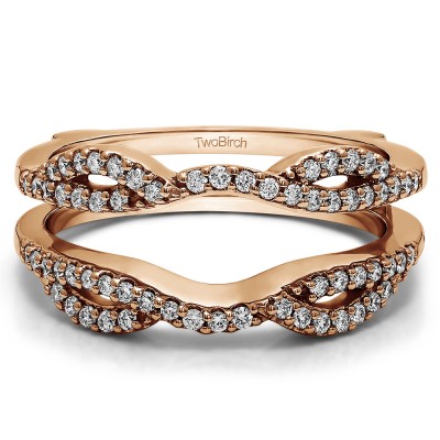 0.32 Ct. Infinity Criss Cross ring guard in Rose Gold