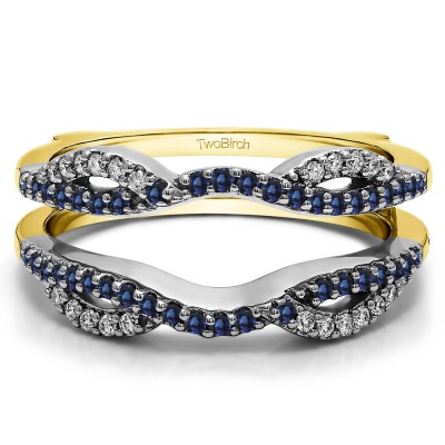 0.32 Ct. Infinity Criss Cross ring guard in Two Tone Gold