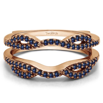 0.32 Ct. Sapphire Infinity Criss Cross ring guard in Rose Gold
