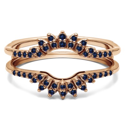 0.2 Ct. Sapphire Contoured Wedding Ring Jacket in Rose Gold