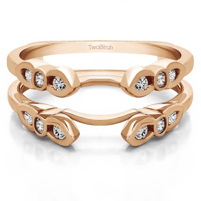 0.08 Ct. Bezel Cathedral Wedding Ring Guard in Rose Gold