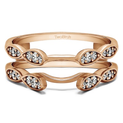 0.32 Ct. Shared Prong Cathedral Infinity Ring Guard in Rose Gold