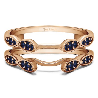 0.32 Ct. Sapphire Shared Prong Cathedral Infinity Ring Guard in Rose Gold
